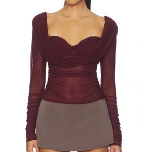 MAJORELLE Burgundy “Simone Top” NWT